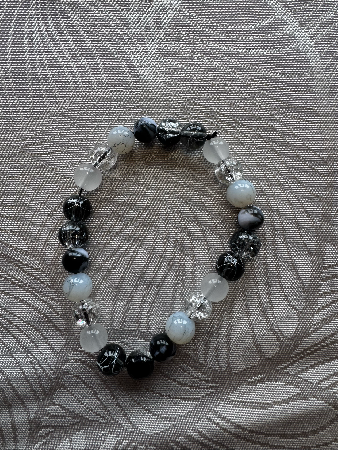 Armbnd Yin &amp; Yang glas kugler